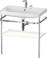 DURAVIT Happy D.2 c-shaped Waschtisch-Set 775 mm mit Metallkonsole, taupe seidenmatt
