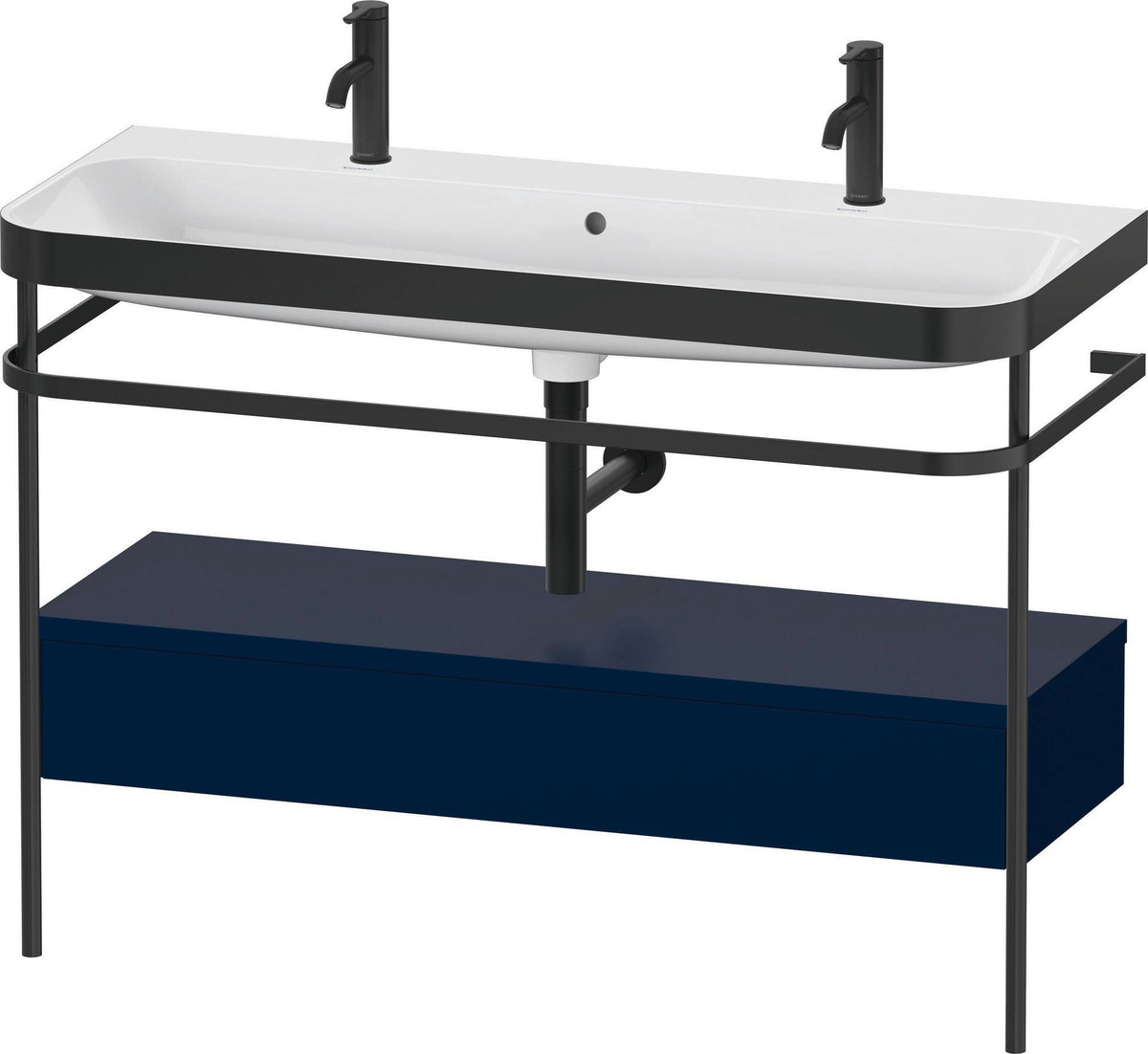 DURAVIT Happy D.2 c-bonded Waschtischset 1175 mm mit Metallkonsole und Schubkasten