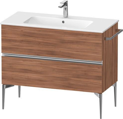 Duravit Sivida Waschtischunterbau 1010 mm bodenstehend, 2 Schubkästen, Soft-Close, Weiß Matt/Chrom
