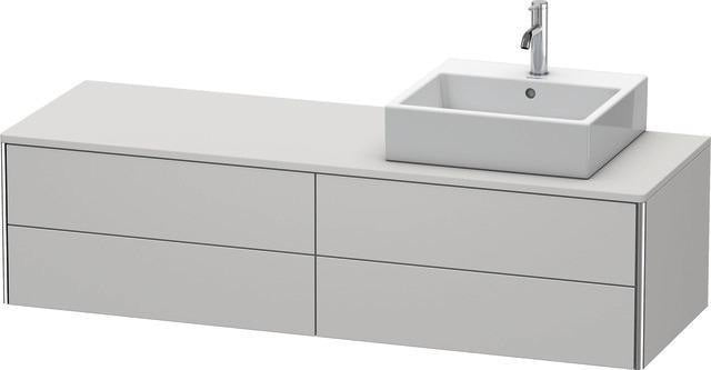 Duravit XSquare Waschtischunterbau 1600 mm mit Becken links – Sandmatte Oberfläche