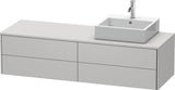 Duravit XSquare Waschtischunterbau 1600 mm mit Becken links – Sandmatte Oberfläche