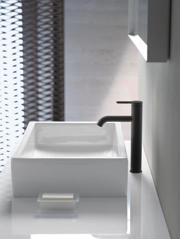 DURAVIT C.1 Einhebel-Waschtischmischer L ohne Zugstange, Schwarz Matt, 136 mm Ausladung