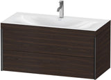 DURAVIT XViu Waschtischunterbauset c-bonded 1000 mm, 2 Schubkästen, Nussbaum/Schwarz matt