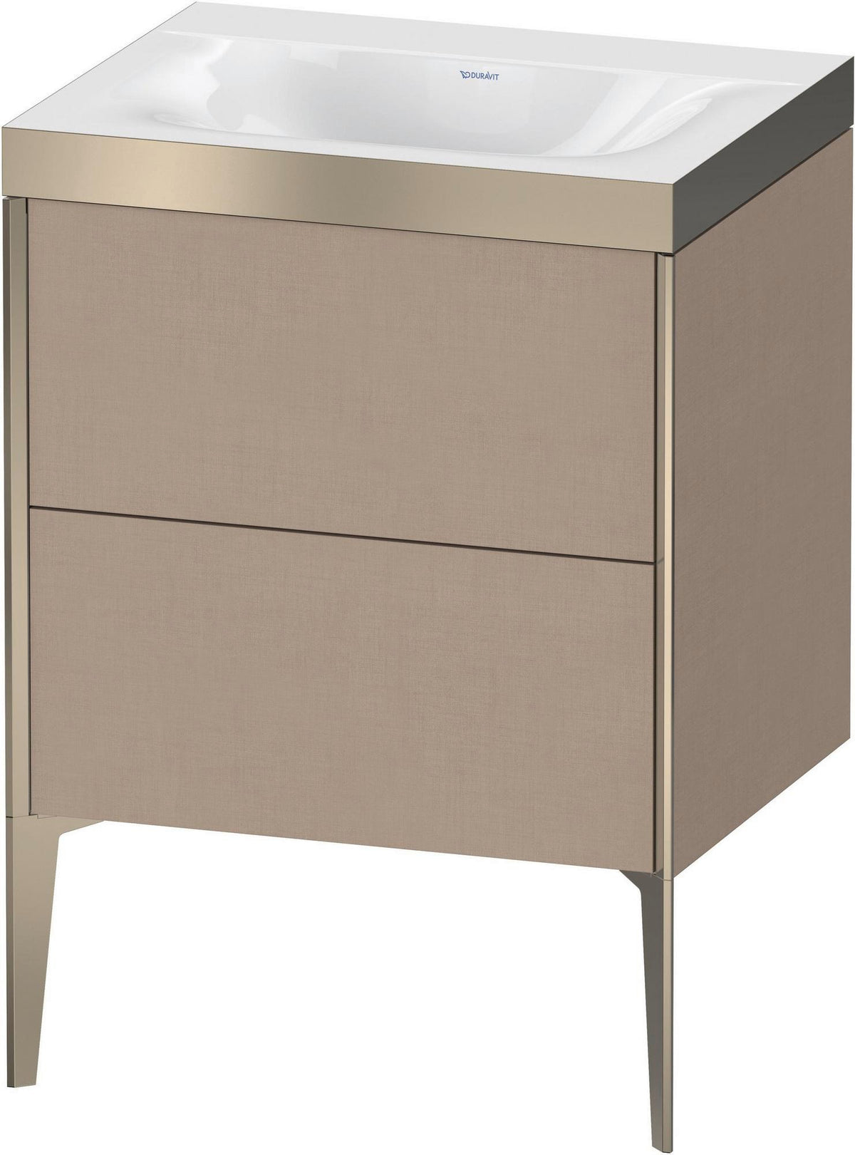 DURAVIT XViu c-bonded Waschtischset bodenstehend 610x600x480 mm champagner matt/basalt matt