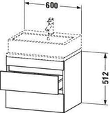DURAVIT DuraStyle Konsolenunterschrank 600 mm betongrau matt mit 2 Schubkästen und Soft-Close