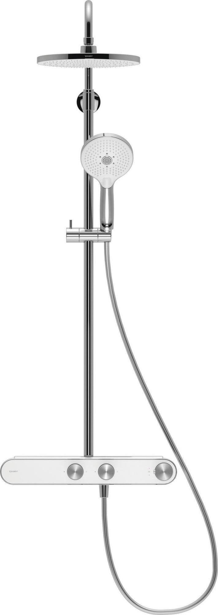 DURAVIT Duschsystem Shower Systems Shelf 1050 MinusFlow Brausethermostat Chrom Weiß Hochglanz