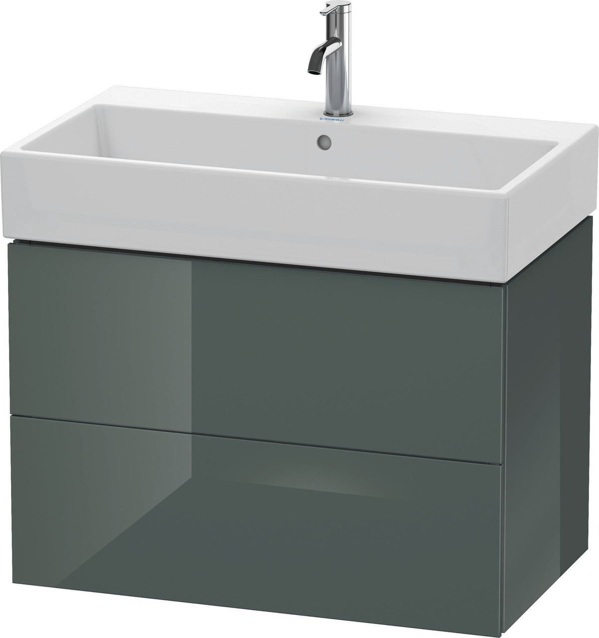 DURAVIT L-Cube Waschtischunterbau 784 mm, Amerikanischer Nussbaum, 2 Schubkästen, wandhängend