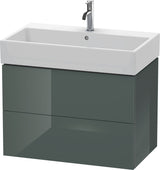 DURAVIT L-Cube Waschtischunterbau 784 mm, Amerikanischer Nussbaum, 2 Schubkästen, wandhängend