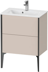 Duravit XViu Waschtischunterbau bodenstehend 610 mm, 2 Auszüge, champagner matt/weiß matt