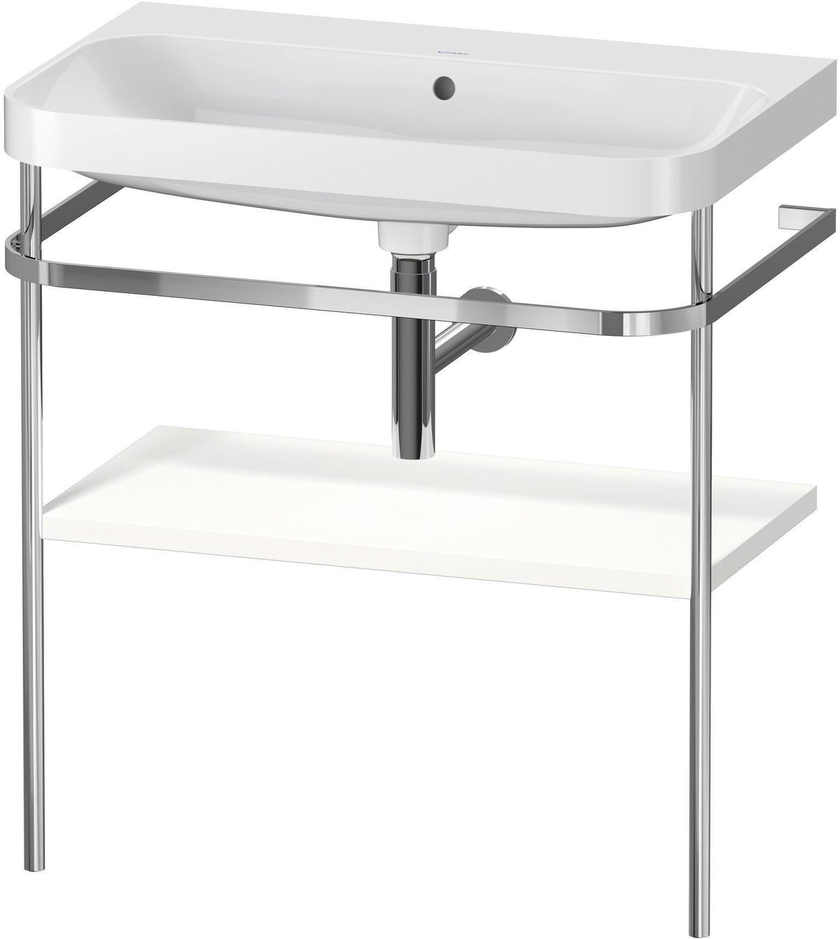 DURAVIT Happy D.2 c-shaped Waschtisch-Set 775 mm mit Metallkonsole, taupe seidenmatt