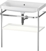 DURAVIT Happy D.2 c-shaped Waschtisch-Set 775 mm mit Metallkonsole, taupe seidenmatt