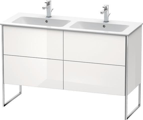 Duravit XSquare Waschtischunterbau 1280 mm mit 4 Auszügen, s-matt, Eiche, links – wandhängend