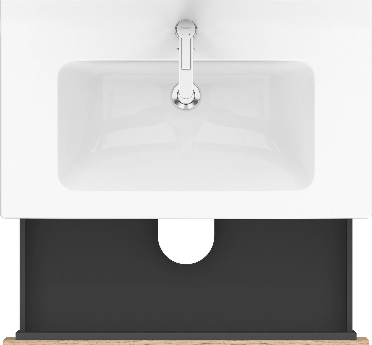Duravit L-Cube Waschtischunterbau 820 mm taupe matt mit 2 Schubkästen und Tip-On-Technik
