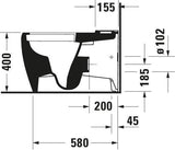 DURAVIT Stand-WC Qatego spülrandlos 660x390mm Abgang Vario Weiß
