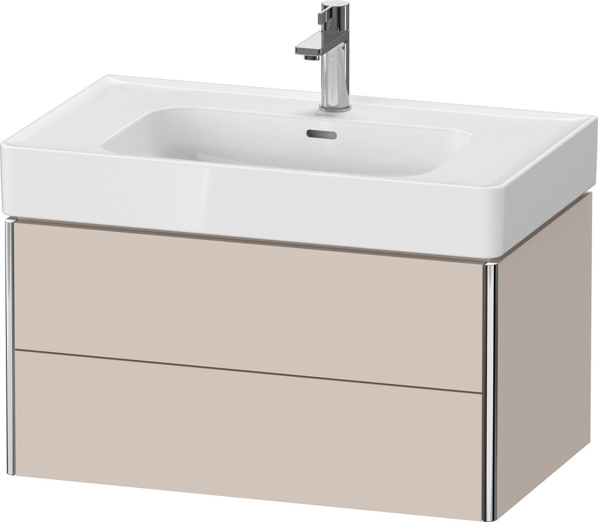 DURAVIT XSquare Waschtischunterbau 784 mm Taupe mit 2 Schubkästen und Tip-on Technik