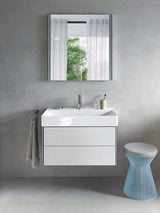Duravit DuraSquare Möbelwaschtisch 800 mm mit Hahnlochbank, weiß geschliffen