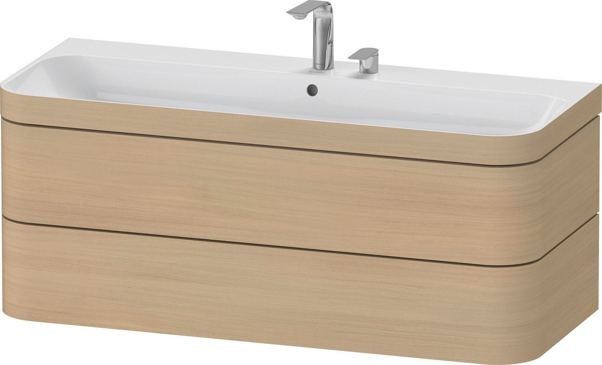 Duravit Happy D.2 c-bonded Waschtischset 1175 mm wandhängend mit 2 Schubkästen und Tip-on Technik
