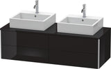 DURAVIT XSquare Waschtischunterbau 1400 mm, 4 Schubkästen, wandhängend, Betongrau Matt