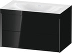 schwarz / m.Viu,2Schubk.503x800x480mm o.Hl,schwarz matt/schwarz hgl, Rahmen / schwarz hochglanz