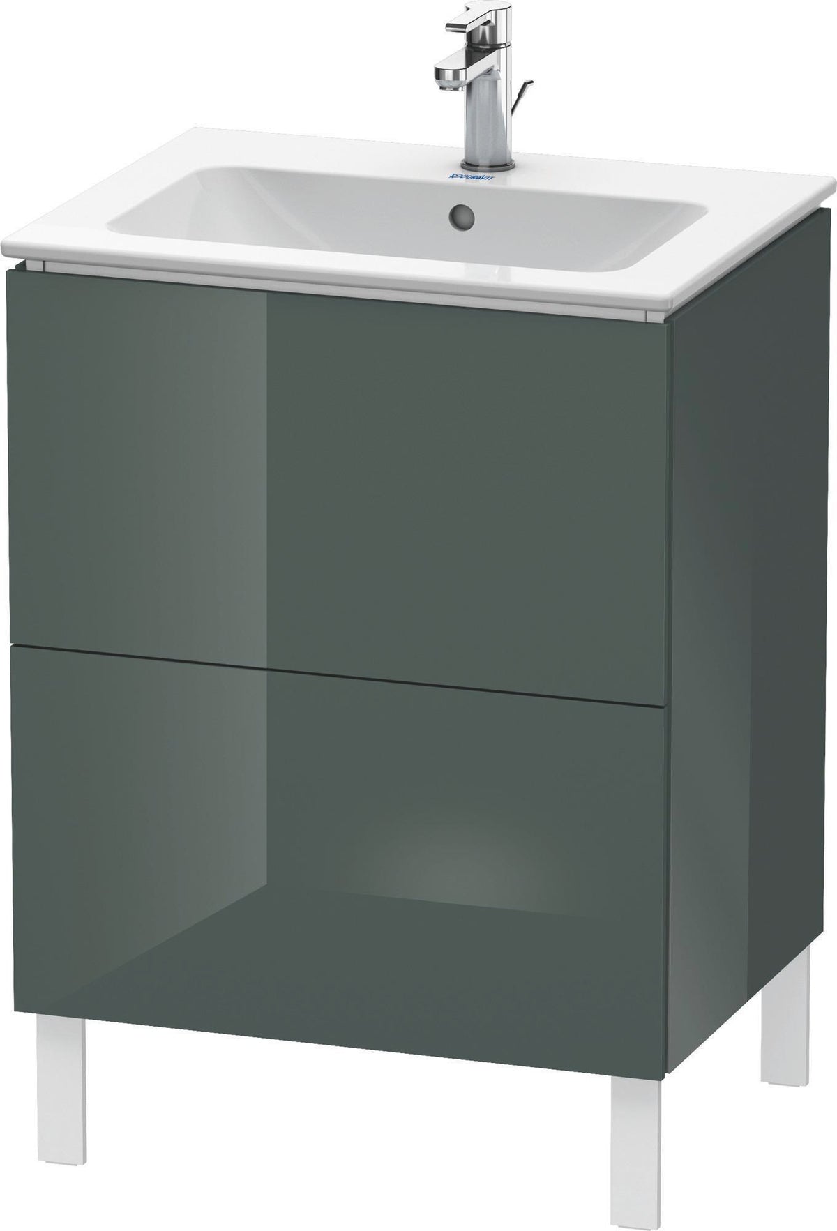 DURAVIT L-Cube Waschtischunterbau 481x620x704mm 2 Auszüge Amerikanisch Nussbaum