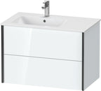 weiß hochglanz / Mitteldichte Faserplatte (MDF) / 2Schubk.,schwarz matt/weiß