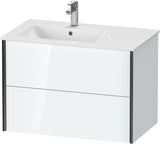 Duravit XViu Waschtischunterbau 810 mm wandhängend mit 2 Schubkästen, weiß matt, für Waschtisch links