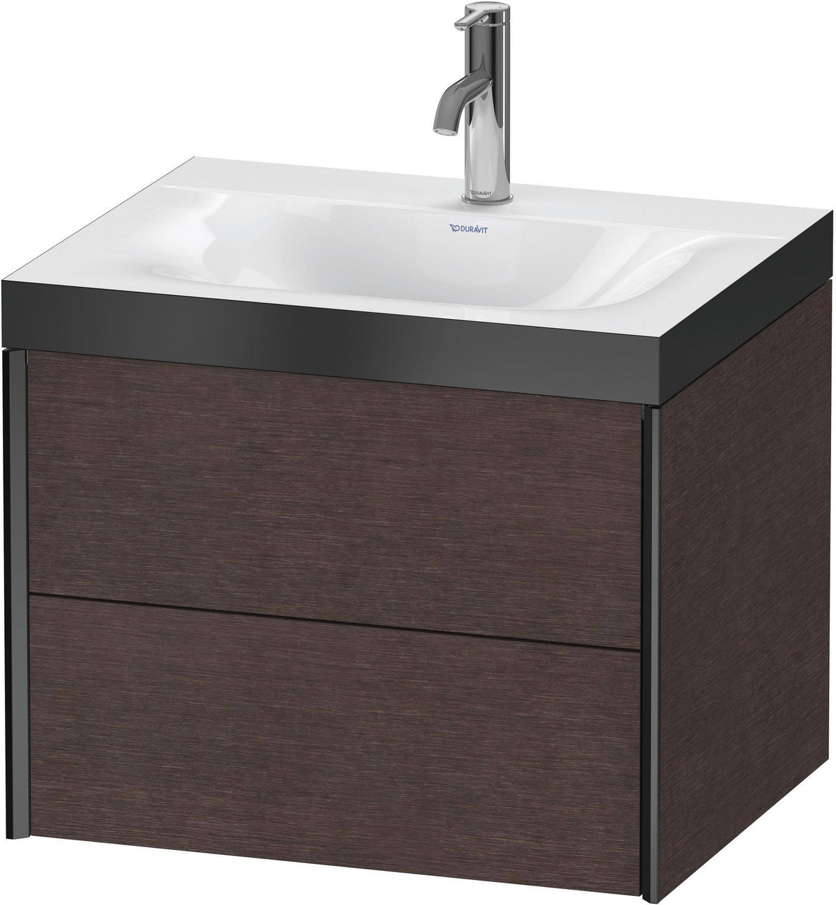 Duravit XViu c-bonded Waschtischunterbauset 600 mm, 2 Schubkästen, Eiche Dunkel Gebürstet