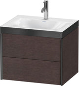 Duravit XViu c-bonded Waschtischunterbauset 600 mm, 2 Schubkästen, Eiche Dunkel Gebürstet