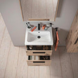 DURAVIT D-Code Halbhochschrank 400 mm, rechts, Basalt Matt, 1 Tür, Glasböden
