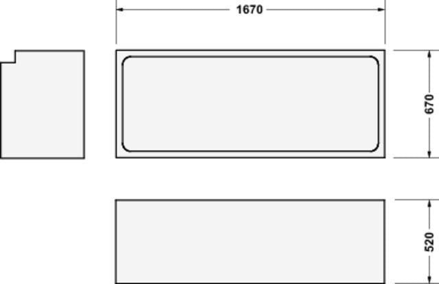 DURAVIT Wannenträger D-Code für Badewannen 670x1570x515 mm aus Polystyrol