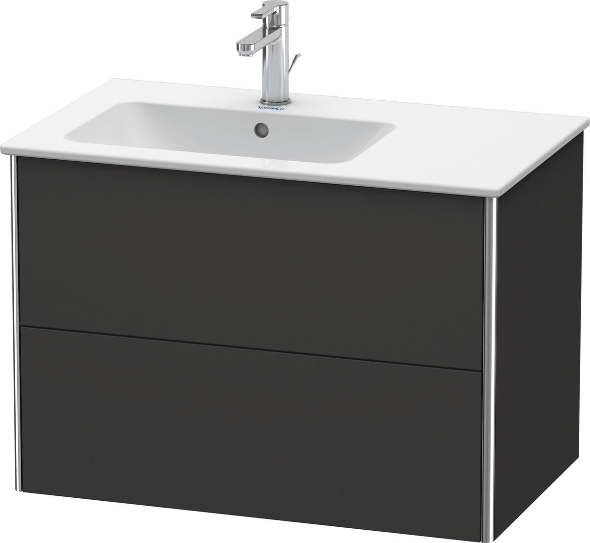 Duravit XSquare Waschtischunterbau 810 mm betongrau matt mit 2 Schubkästen und Tip-On-Technik