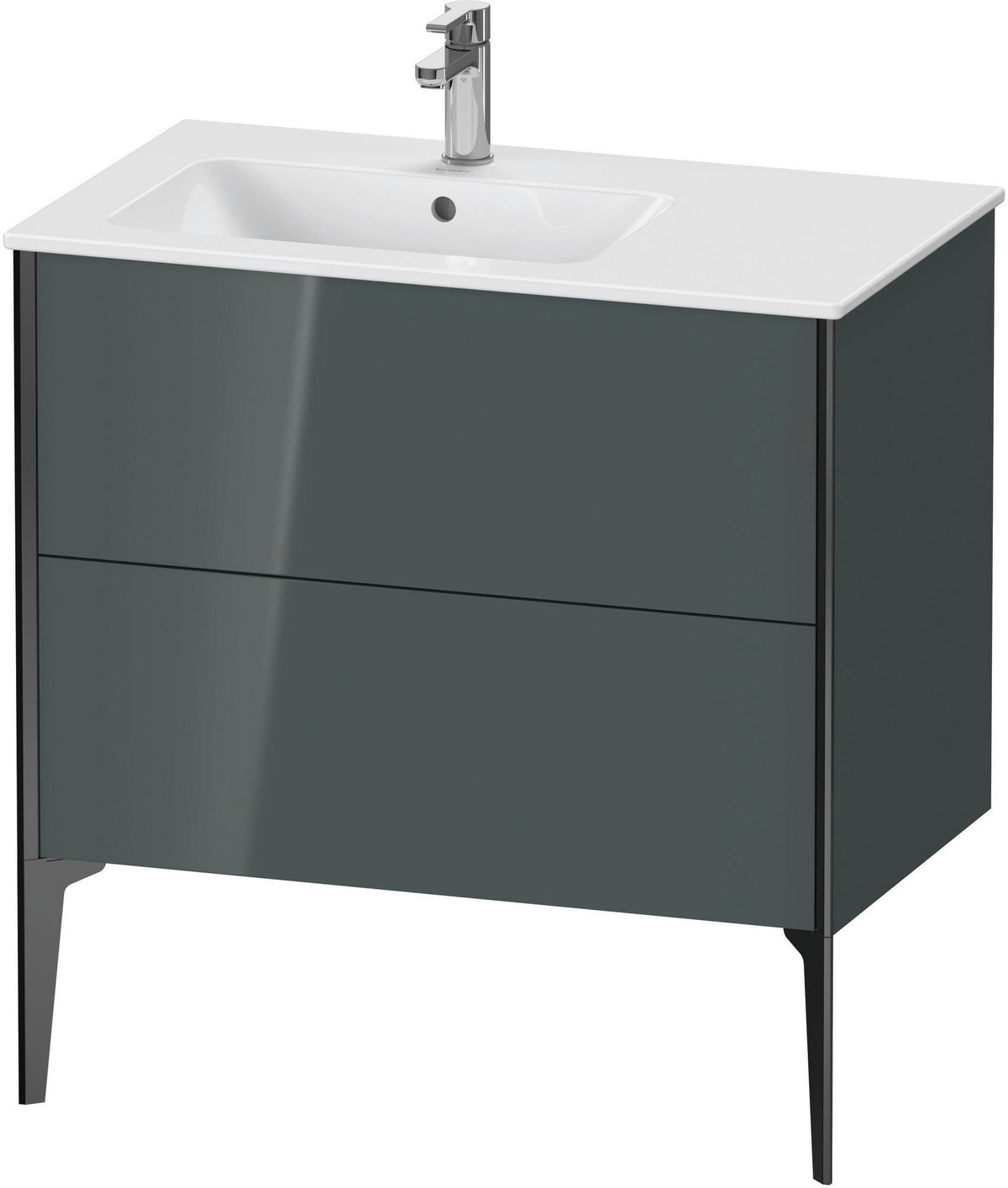 Duravit XViu Waschtischunterbau bodenstehend 810 mm mit 2 Auszügen, weiß matt, Tip-On Technik