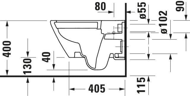 DURAVIT D-Neo Wand-Tiefspül-WC 540 mm spülrandlos weiß inkl. Durafix