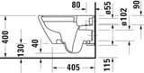 DURAVIT D-Neo Wand-Tiefspül-WC 540 mm spülrandlos weiß inkl. Durafix