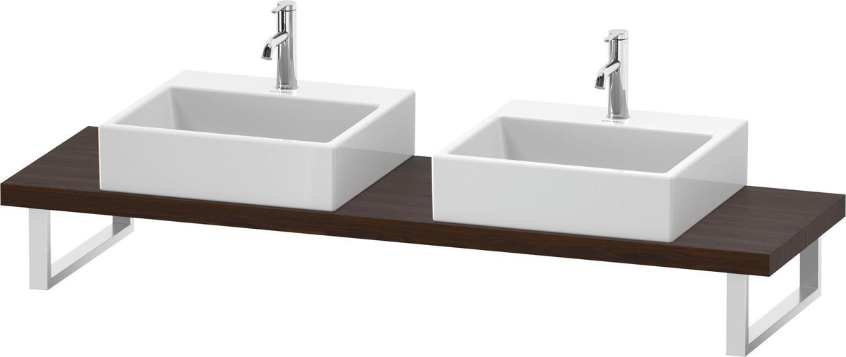 DURAVIT L-Cube Konsole Compact 2 Aussparungen, 480 mm tief, weiß matt – variable Breite