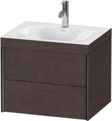 Duravit XViu c-bonded Waschtischunterbauset 600 mm, 2 Schubkästen, Eiche Dunkel Gebürstet