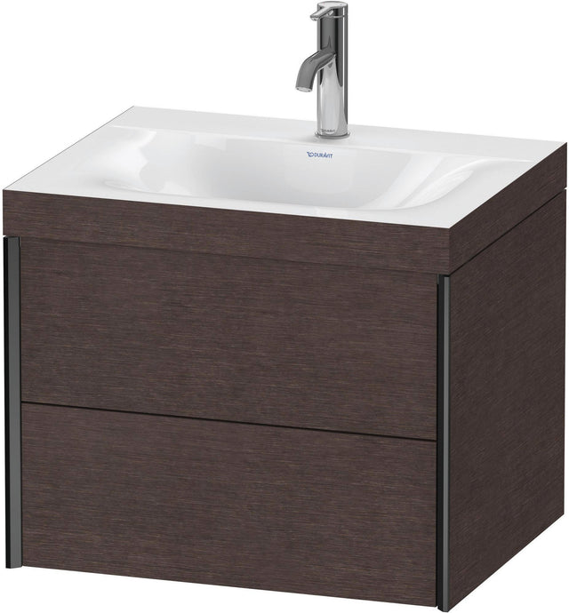 Duravit XViu c-bonded Waschtischunterbauset 600 mm, 2 Schubkästen, Eiche Dunkel Gebürstet