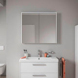 DURAVIT D-Code Spiegelschrank 800 mm mit LED-Beleuchtung, 2 Türen, Eiche Marmor