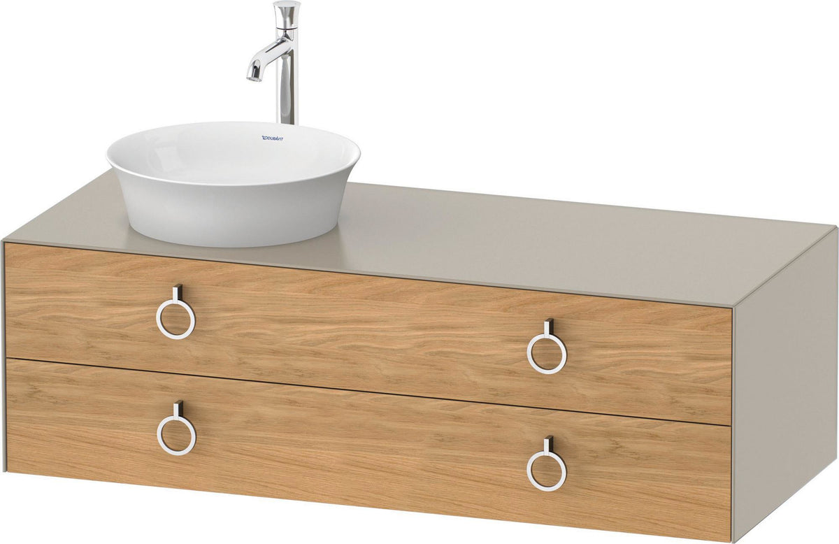 DURAVIT White Tulip Waschtischunterbau 1300 mm Taupe Seidenmatt mit LED-Beleuchtung