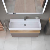 Duravit Qatego Waschtischunterbau 1190 mm – Weiß Matt mit Eiche Schwarz Nische, 1 Auszug, LED