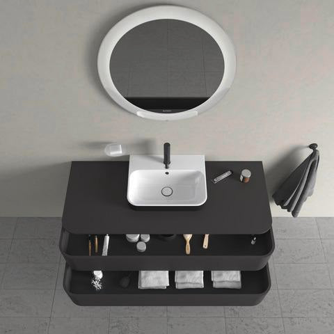 DURAVIT Happy D.2+ Konsolenwaschtischunterbau 1300 mm taupe supermatt mit Tip-On Technik und LED-Innenbeleuchtung