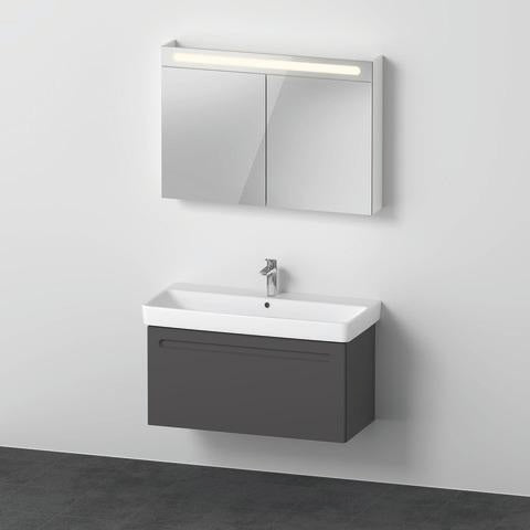 Duravit No.1 Möbel-Set 1000x450mm mit Waschtisch, Unterbau, Spiegel und LED-Beleuchtung in Graphit Matt