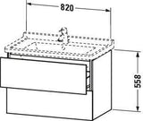 Duravit L-Cube Waschtischunterbau 820 mm, 2 Schubkästen, amerikanisch nussbaum, wandhängend