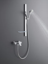DURAVIT Brausestange mit Ablage 800 mm, Schwarz Matt – Höhenverstellbar & Verdeckte Befestigung