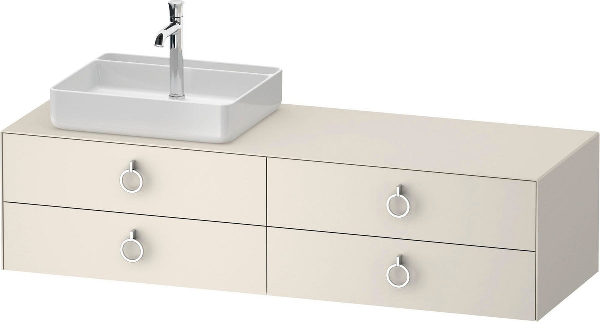 DURAVIT White Tulip Konsolenwaschtischunterbau 1600 mm, 4 Schubkästen, Weiß Seidenmatt, Philippe Starck