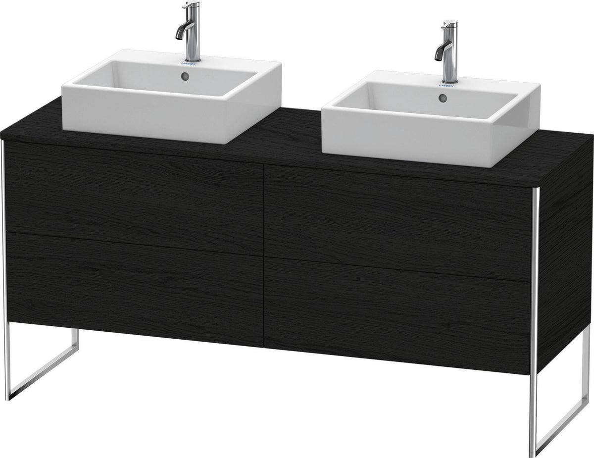 DURAVIT XSquare Waschtischunterbau 1600 mm betongrau matt, 4 Schubkästen, Tip-On, bodenstehend