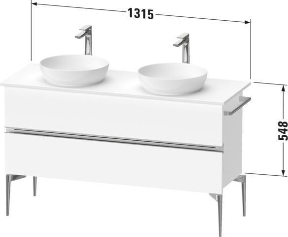 DURAVIT Sivida Konsolenwaschtischunterbau 1315 mm, bodenstehend, Weiß Matt, 2 Schubkästen