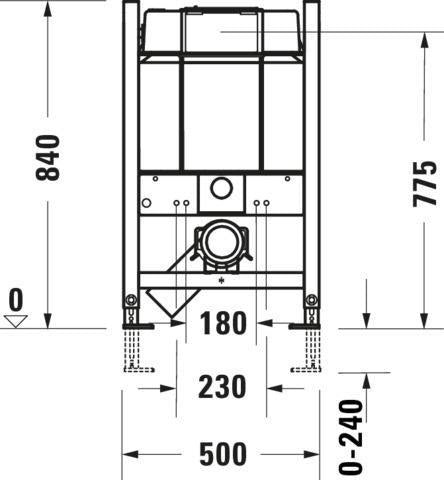 Duravit DuraSystem WC-Vorwandelement Trockenbau 500x840 mm mit mechanischer Spülung