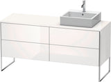 DURAVIT XSquare Waschtischunterbau bodenstehend 1600 mm betongrau matt mit 4 Auszügen