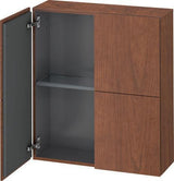 DURAVIT L-Cube Halbhochschrank 243x700x800mm, 2 Türen, Amerikanischer Nussbaum – Wandhängend mit Tip-On-Technik